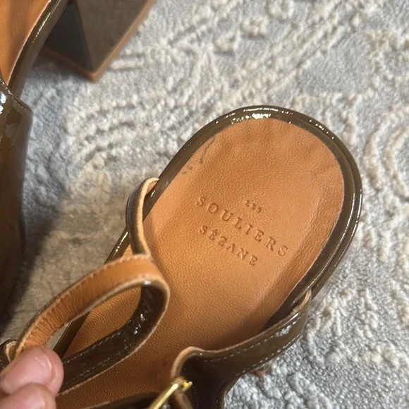 Sezane Brown Patent Leather Heels - Picture 2 of 4